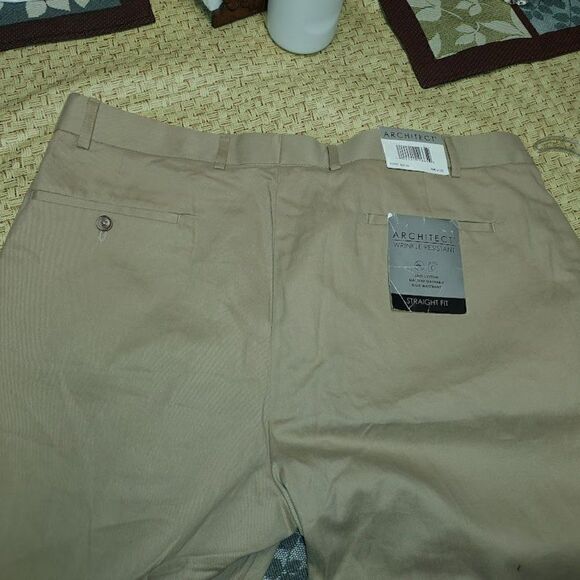 New Architect Straight Fit Khaki Wrinkle Resistant Men's 40/32 - Picture 3 of 3